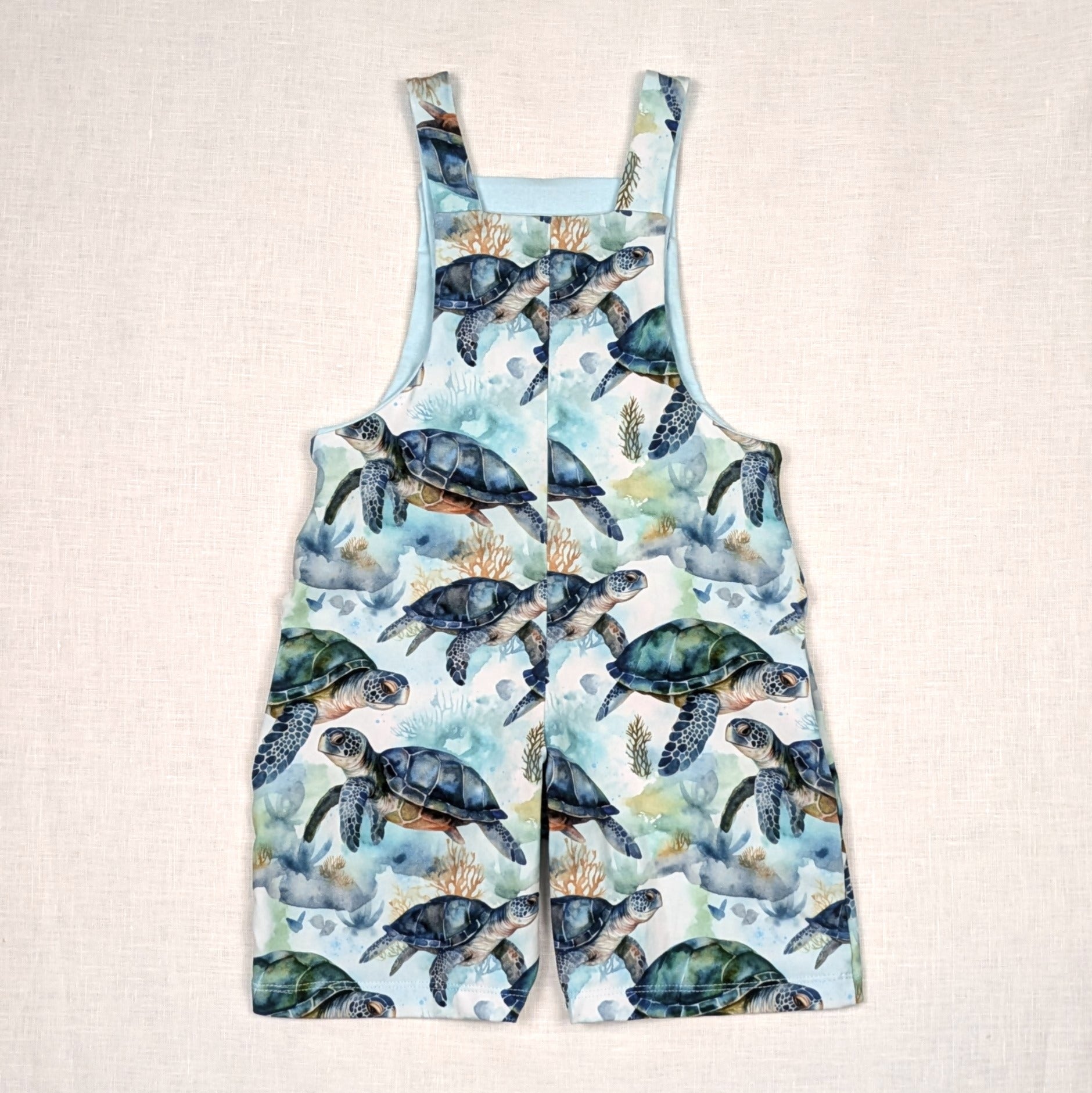 Handmade Overalls for active kids | Sea Turtle Collection | size 3