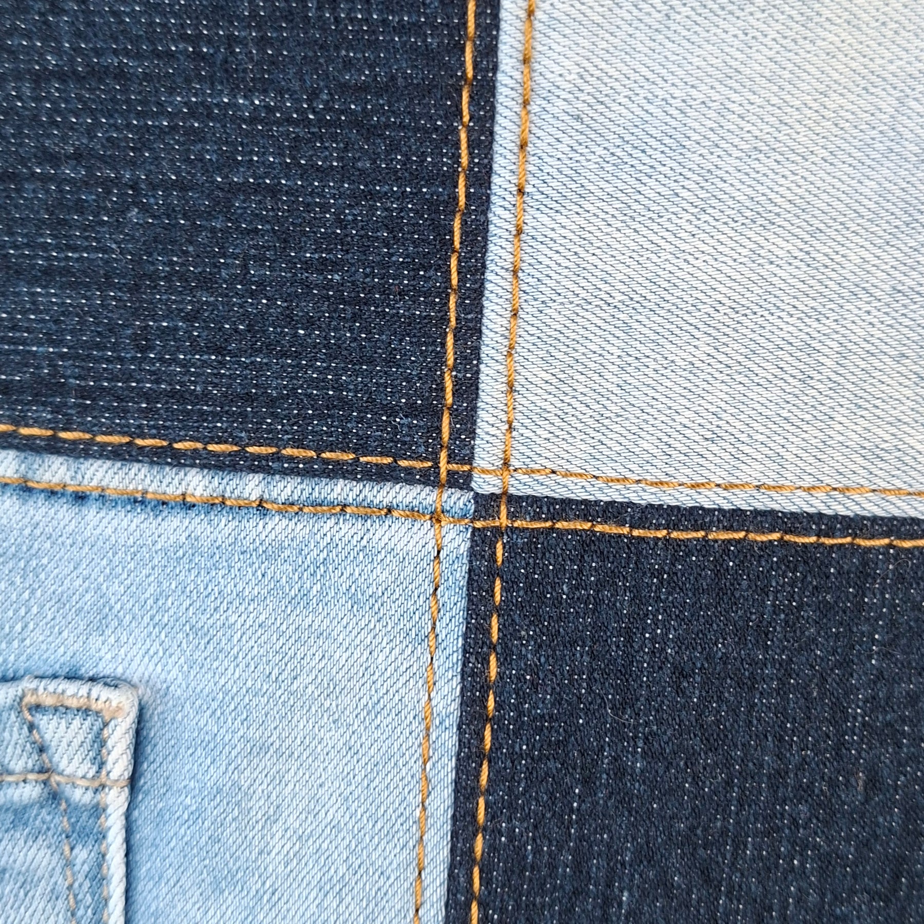 Upcycled Denim Contrast Unisex Crossbody Bag
