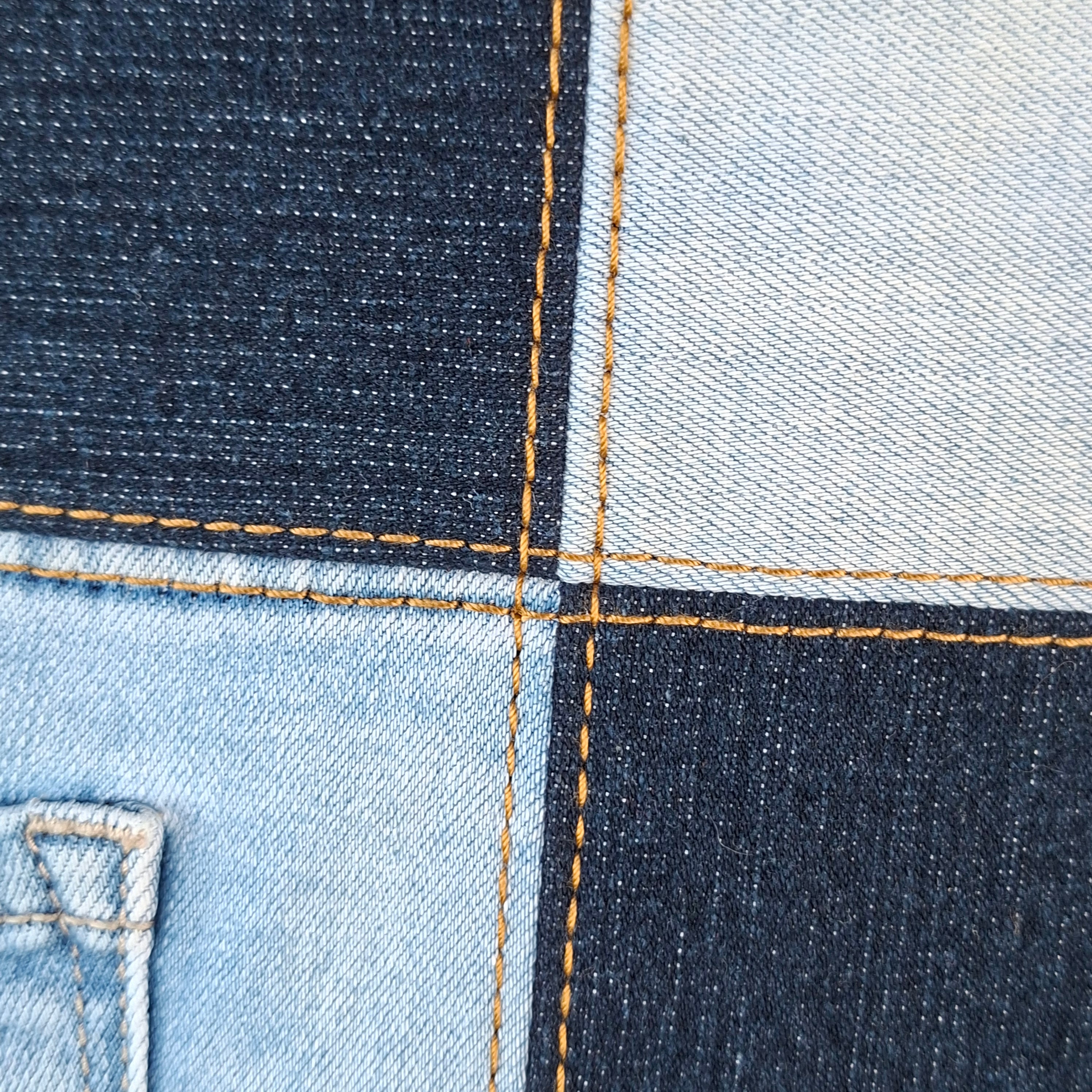 Upcycled Denim Contrast Unisex Crossbody Bag