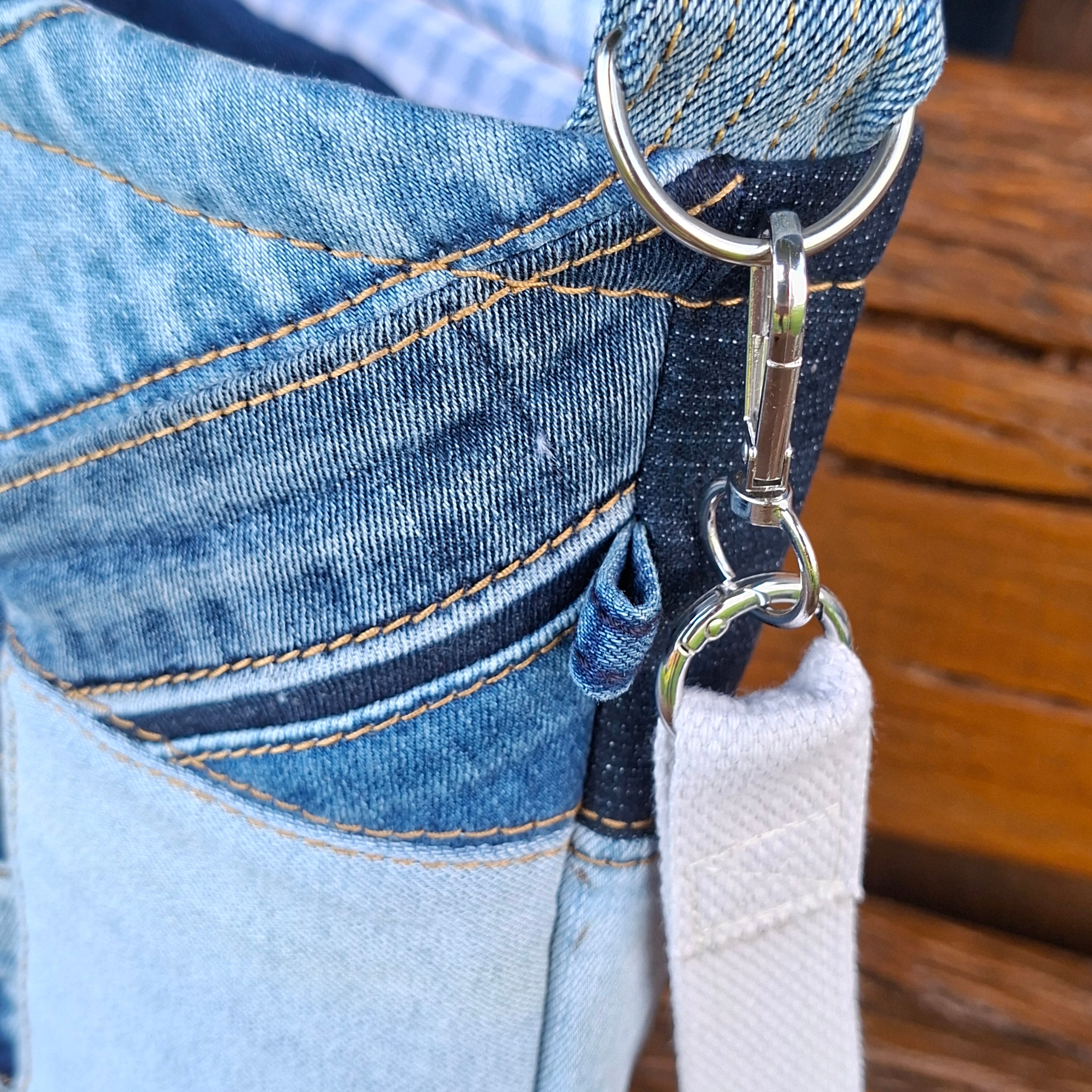 Upcycled Denim Contrast Unisex Crossbody Bag