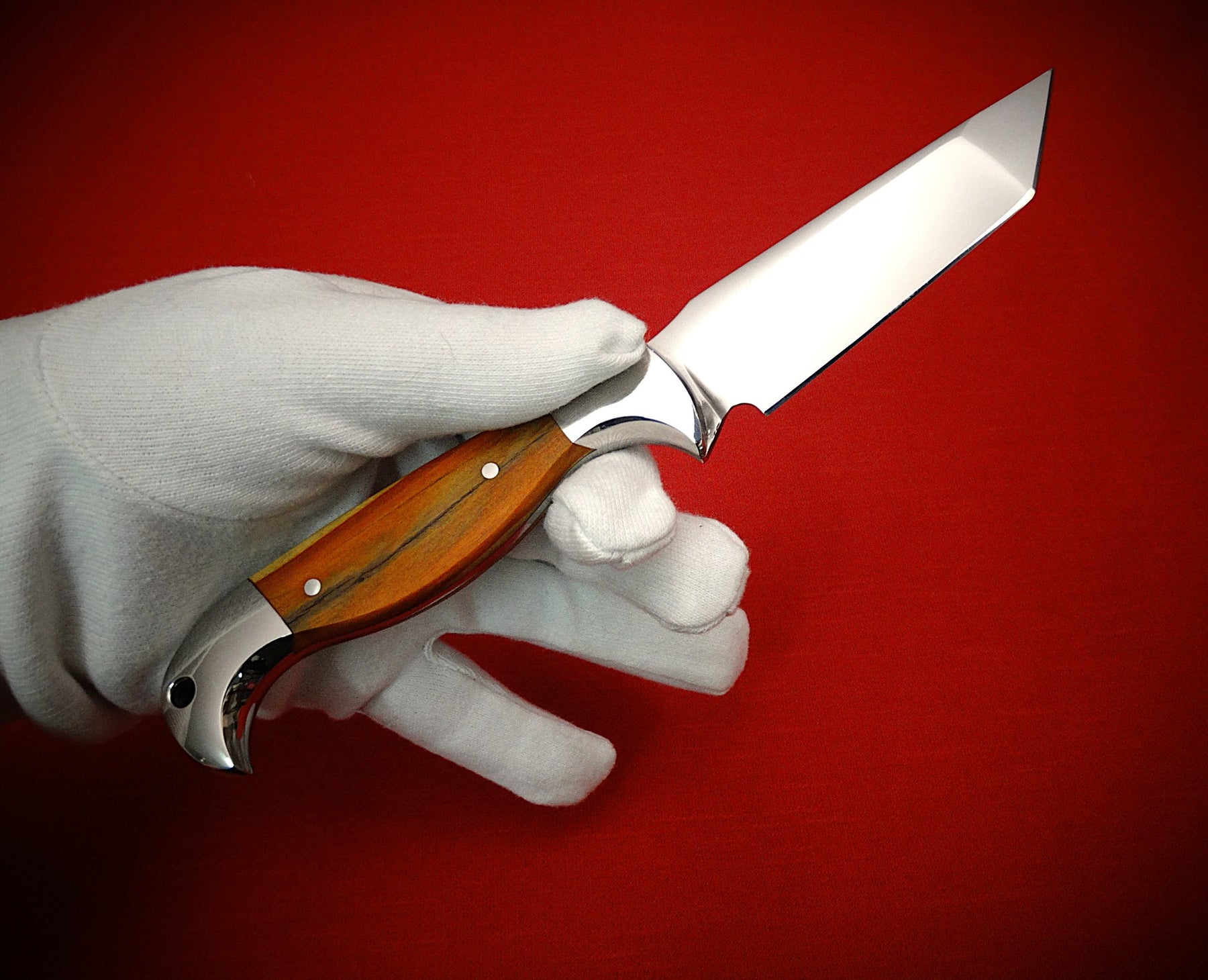 Fixed blade Tanto knife and Leather sheath
