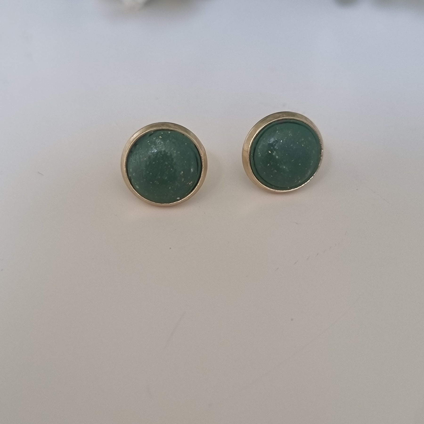 Christmas Green Gold Dust Studs