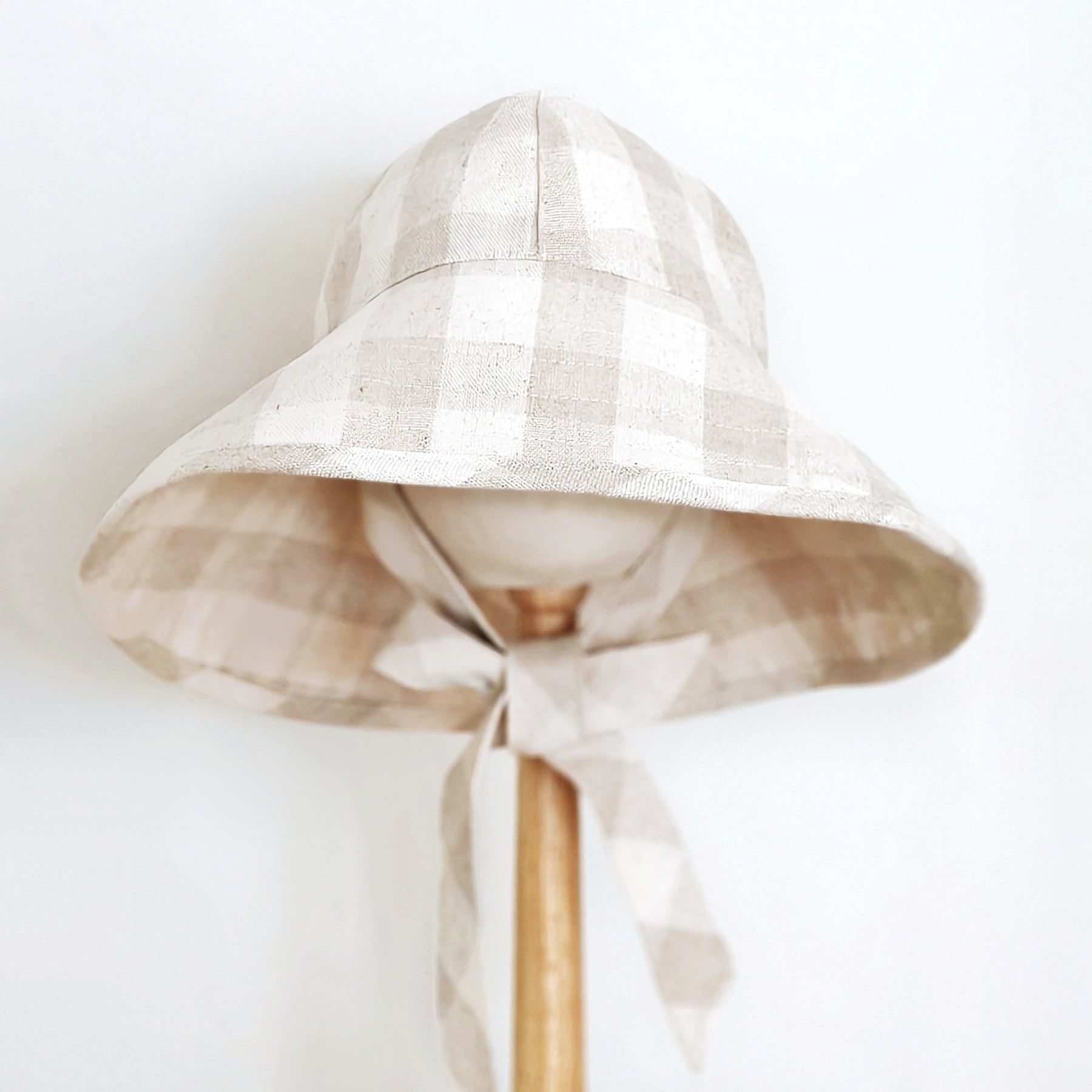 Kids Wide Brim Cotton Summer Sun Hat, Kids Beige Summer Hat