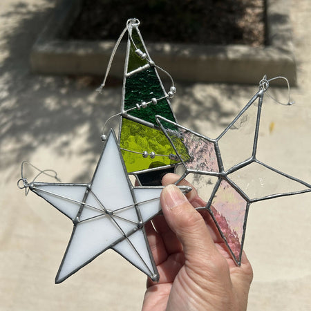 Stained Glass Christmas Star or Christmas Tree Decoration