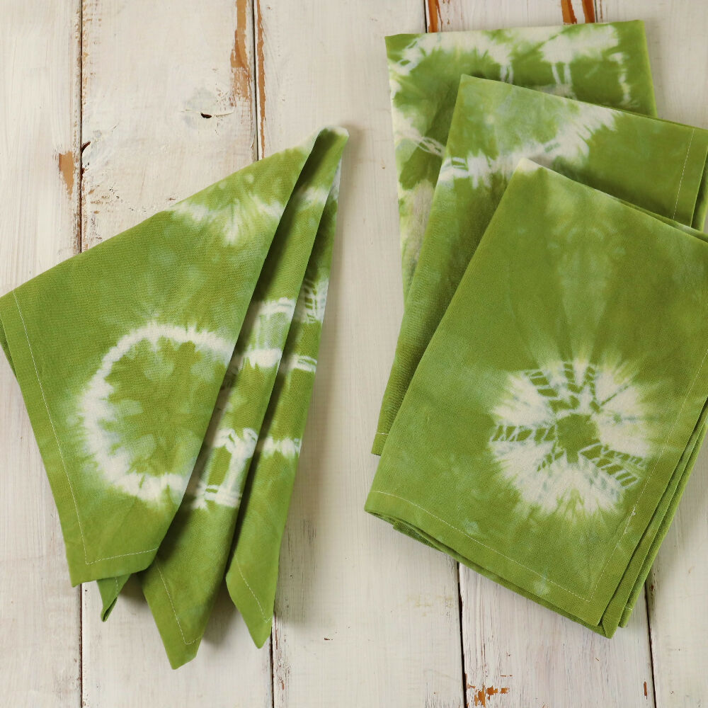 Tie Dyed Cotton Table Napkins, Set of 4