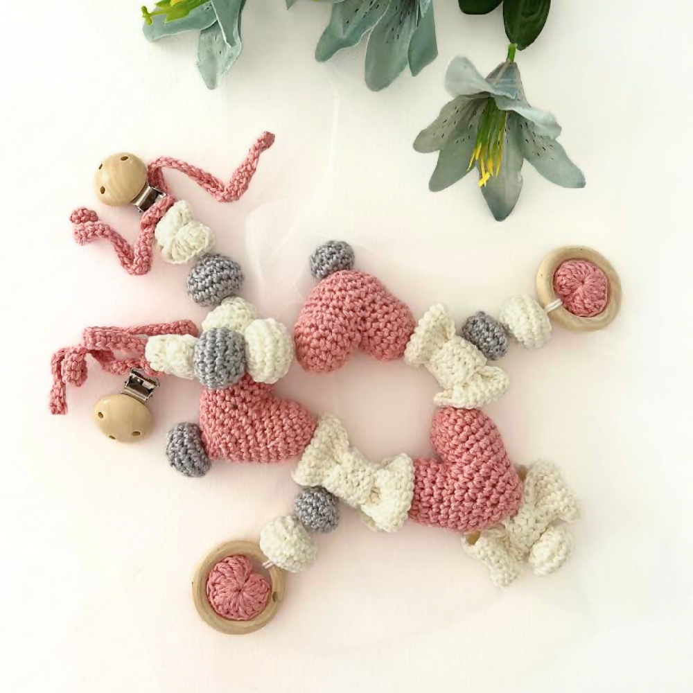 Crochet Pram, Stroller, Crib Mobile Chain,Cot Decor