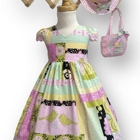 SIZE 2 Petal Patchwork Flower Lace Tea Party Dress