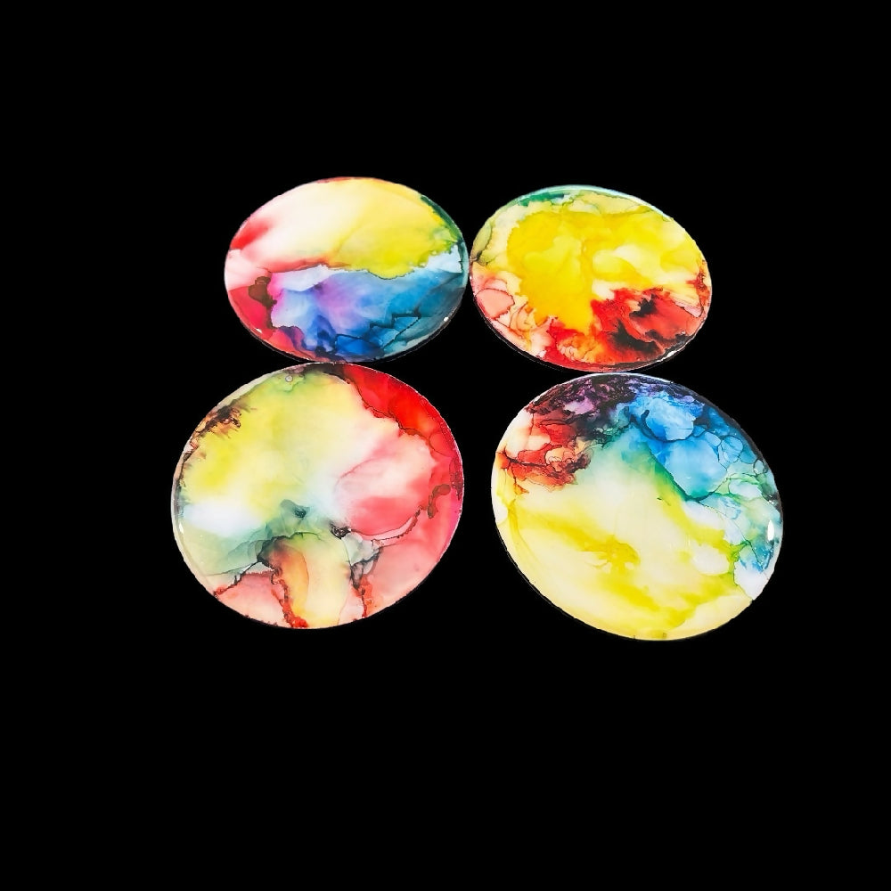 Resin / Alcohol Ink Coasters (Set of 4) Yellow