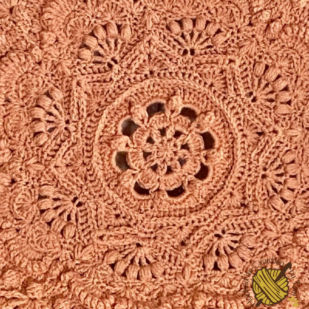 Handmade | Crochet | Heirloom | Baby Blanket | Lap Blanket | Vintage Peach