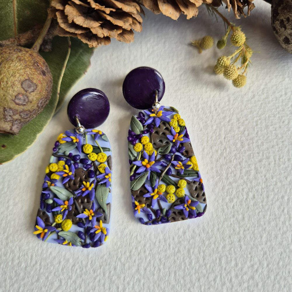 Earrings, Natives in Purple
