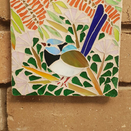 Blue Wren mosaic art