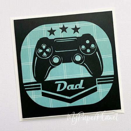 DAD card, Father's day, birthday card. Gamer dad, game controller.