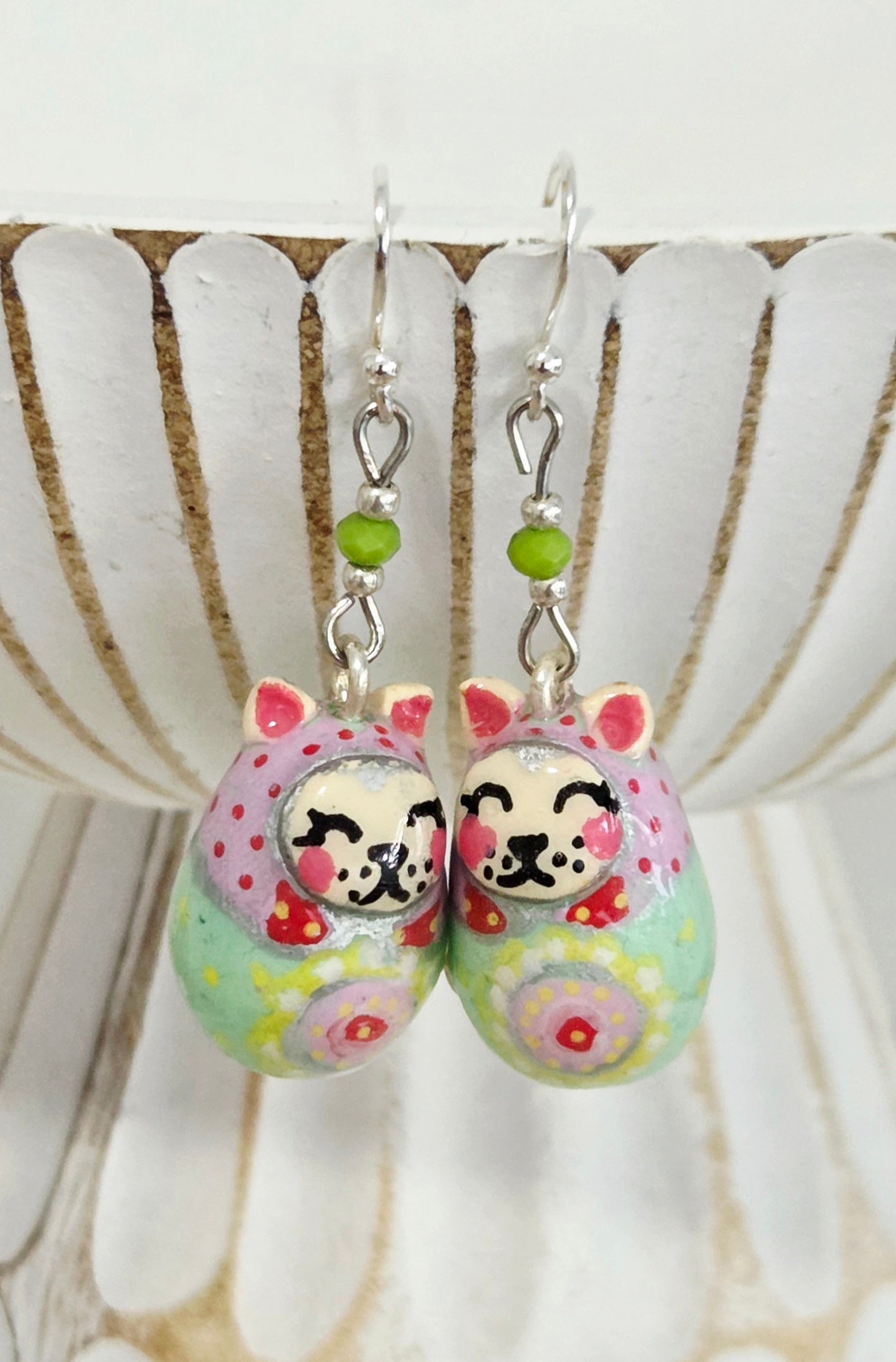 Little Nesting Cat Earrings