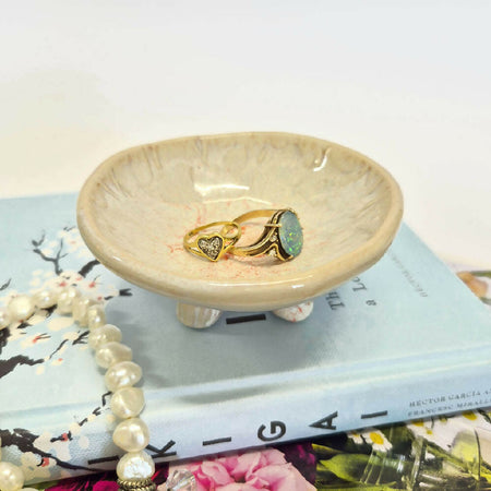 Unique White Ceramic Ring Dish - Home Decor, Gift Idea