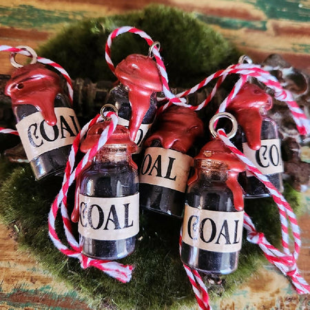 Christmas Coal Bottle Ornament