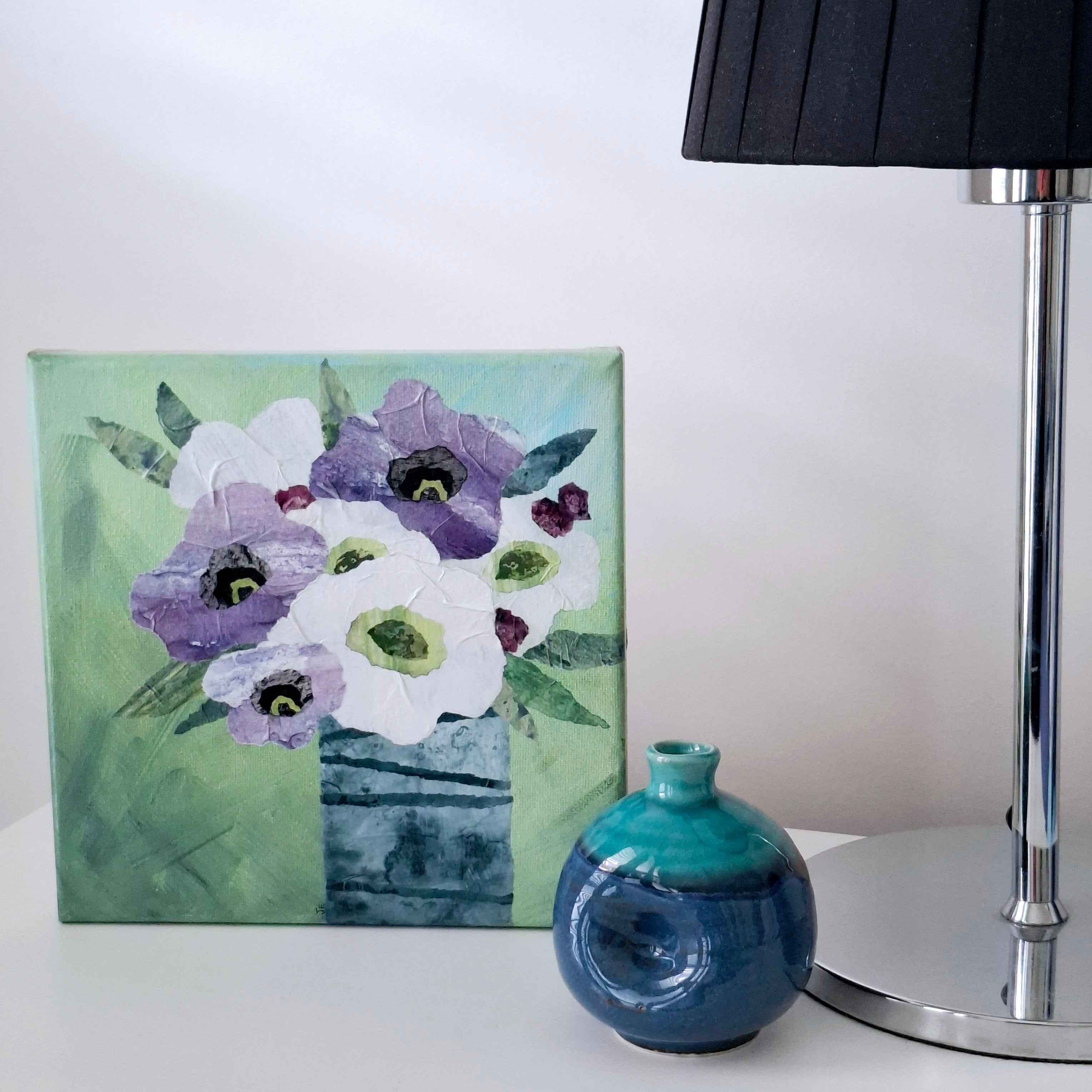 ORIGINAL ARTWORK - Bold Anemones - 20cm x 20cm