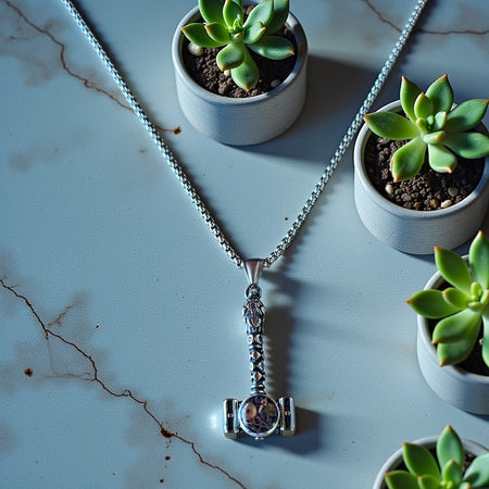 Steampunk watch parts hammer mens necklace