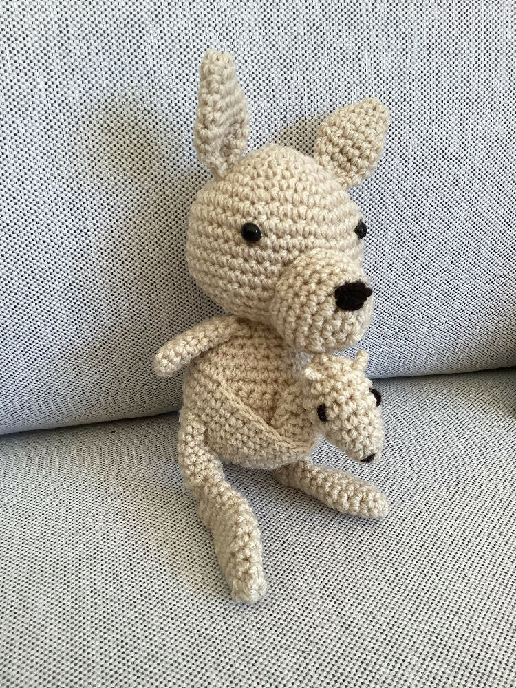 Kangaroo & Joey - crocheted toy
