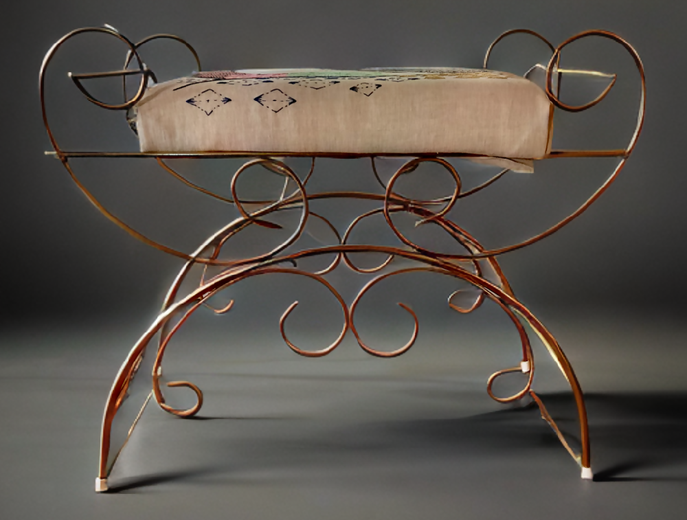Embroidered vintage stool