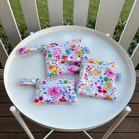 READY MADE Water-resistant wet bags - Spring Party Confetti Ditsy Floral (Ninola Design)