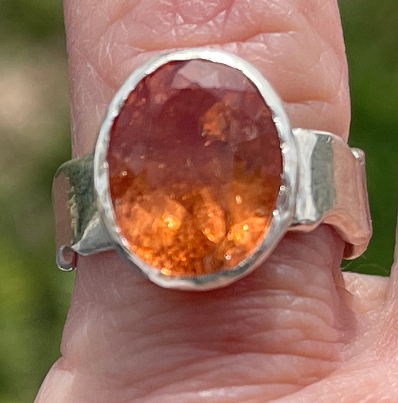 Stunning Orange Topaz 925 Silver ring