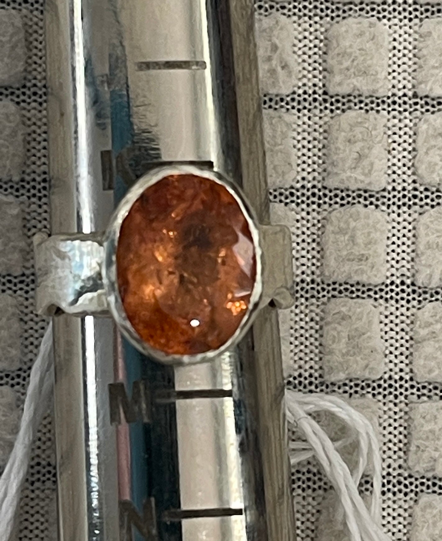 Stunning Orange Topaz 925 Silver ring