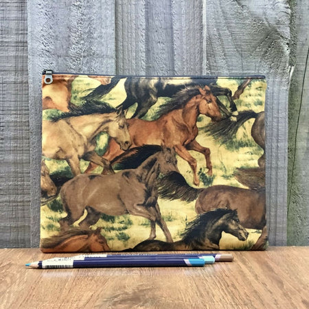 Pencil Case - Running Horse Print