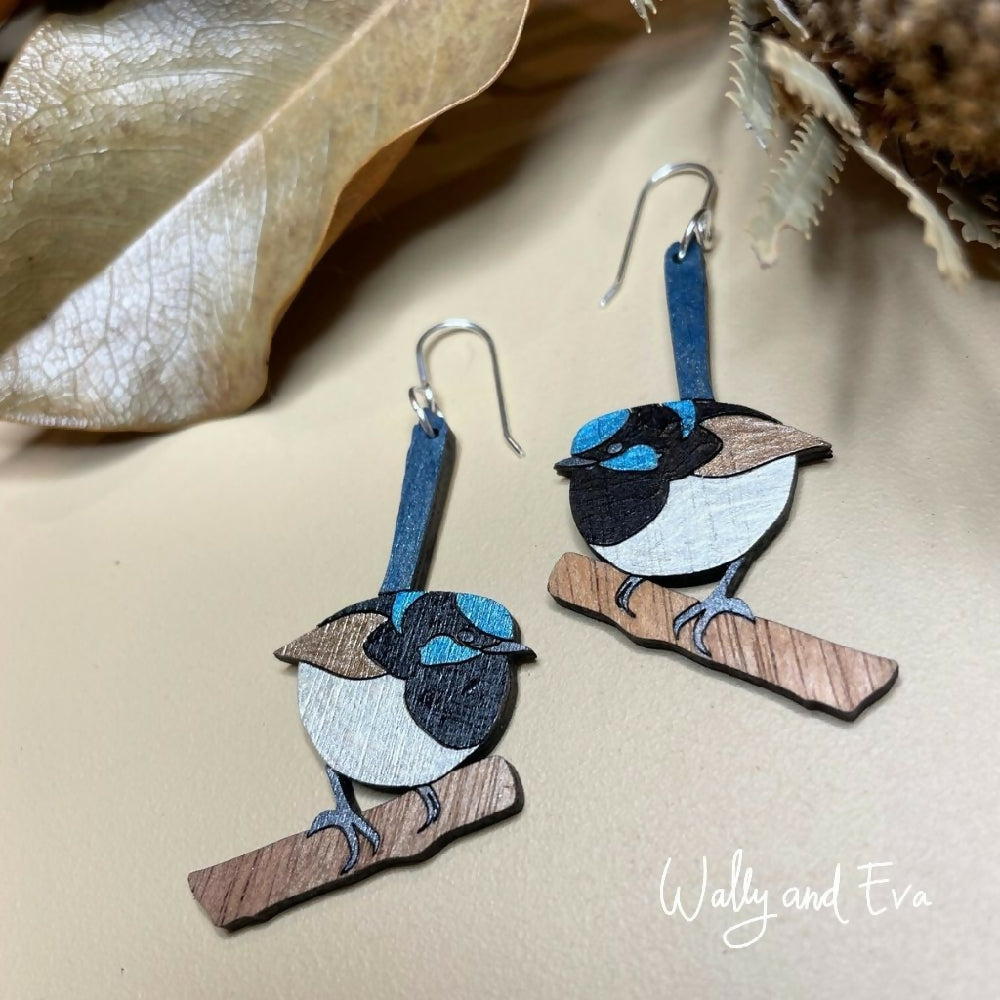 Australian-handmade-superb-fairy-wren-earrings-pair