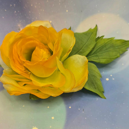 Silk Rose Brooch / Hair Accessory “Golden Light”