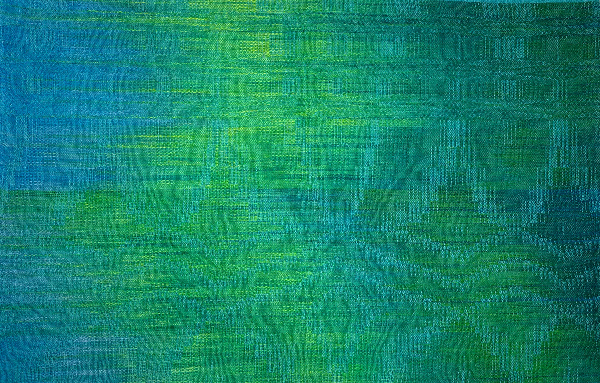 Hand-Dyed and Handwoven Linen/Cotton Tea Towels (Blue weft)