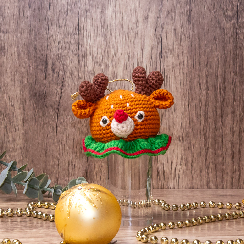 Crocheted Christmas Ornaments - Santa, Reindeer and Snowman