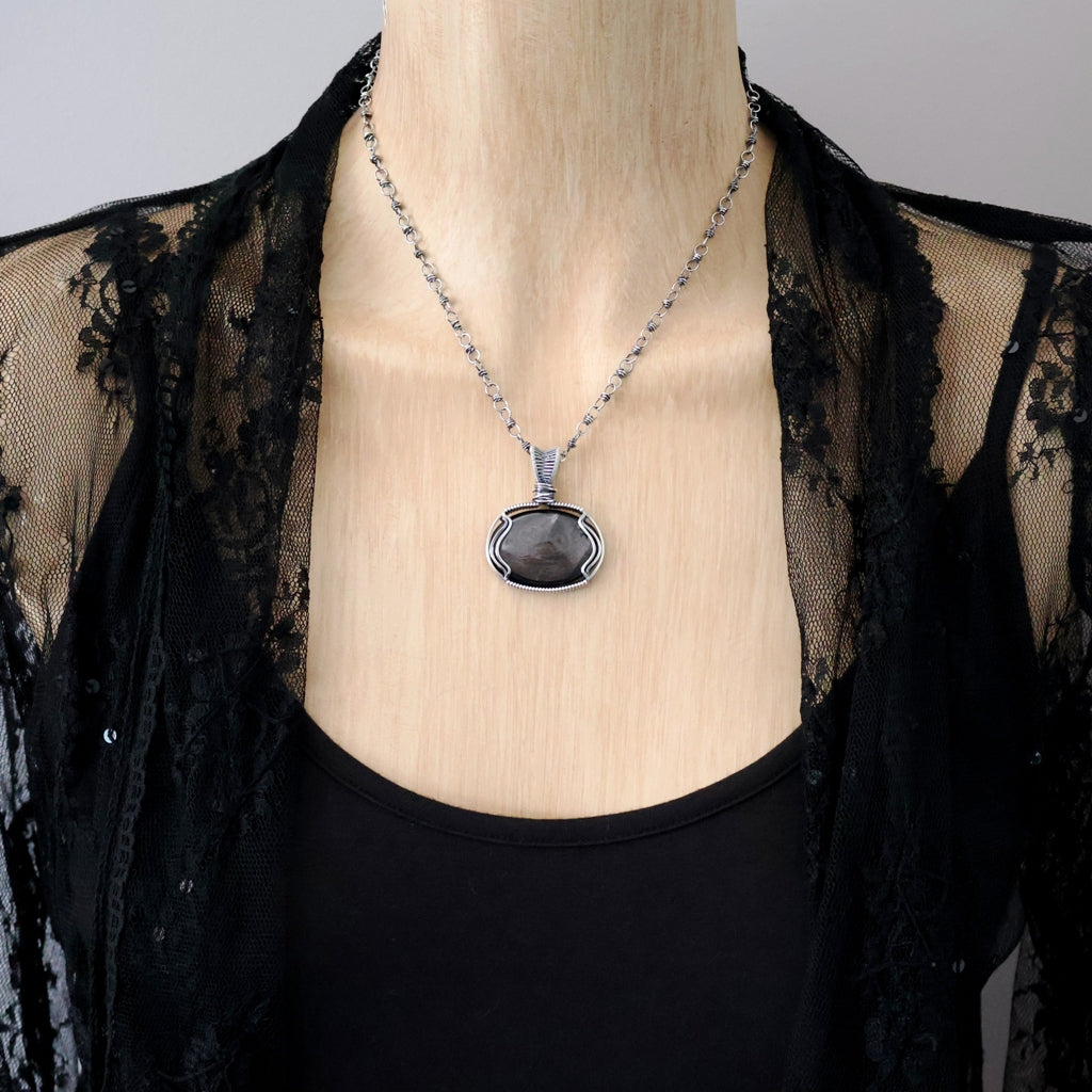 Sterling Silver Hypersthene Pendant ~ Talisman of Vision