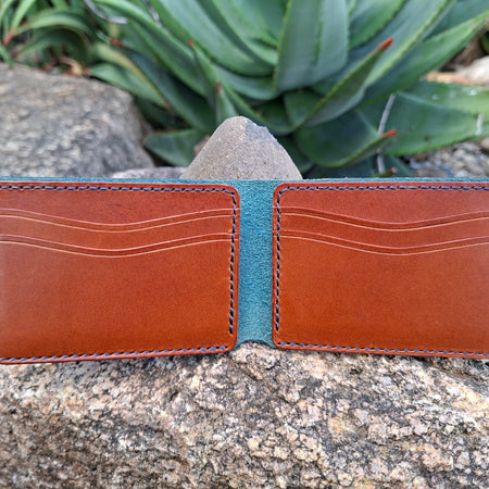 Men's Wallet Cardholder - Navy Blue/Chestnut