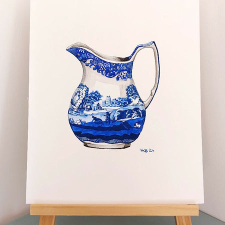 Blue Spode Jug Painting