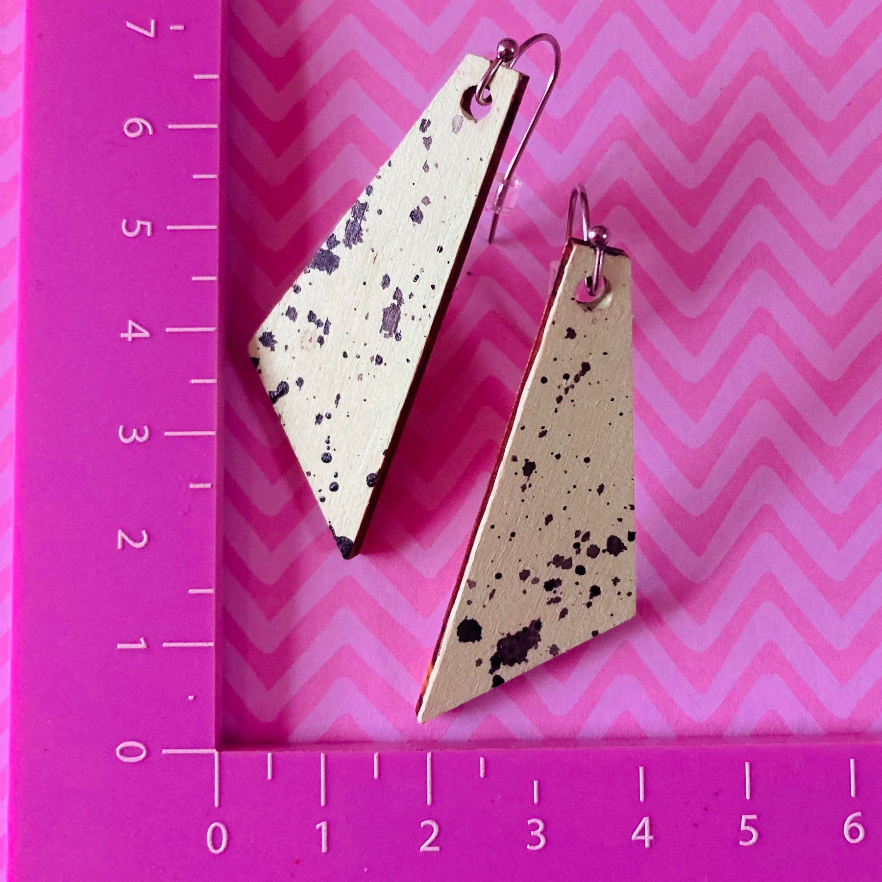 Mint green Handpainted splatter earrings