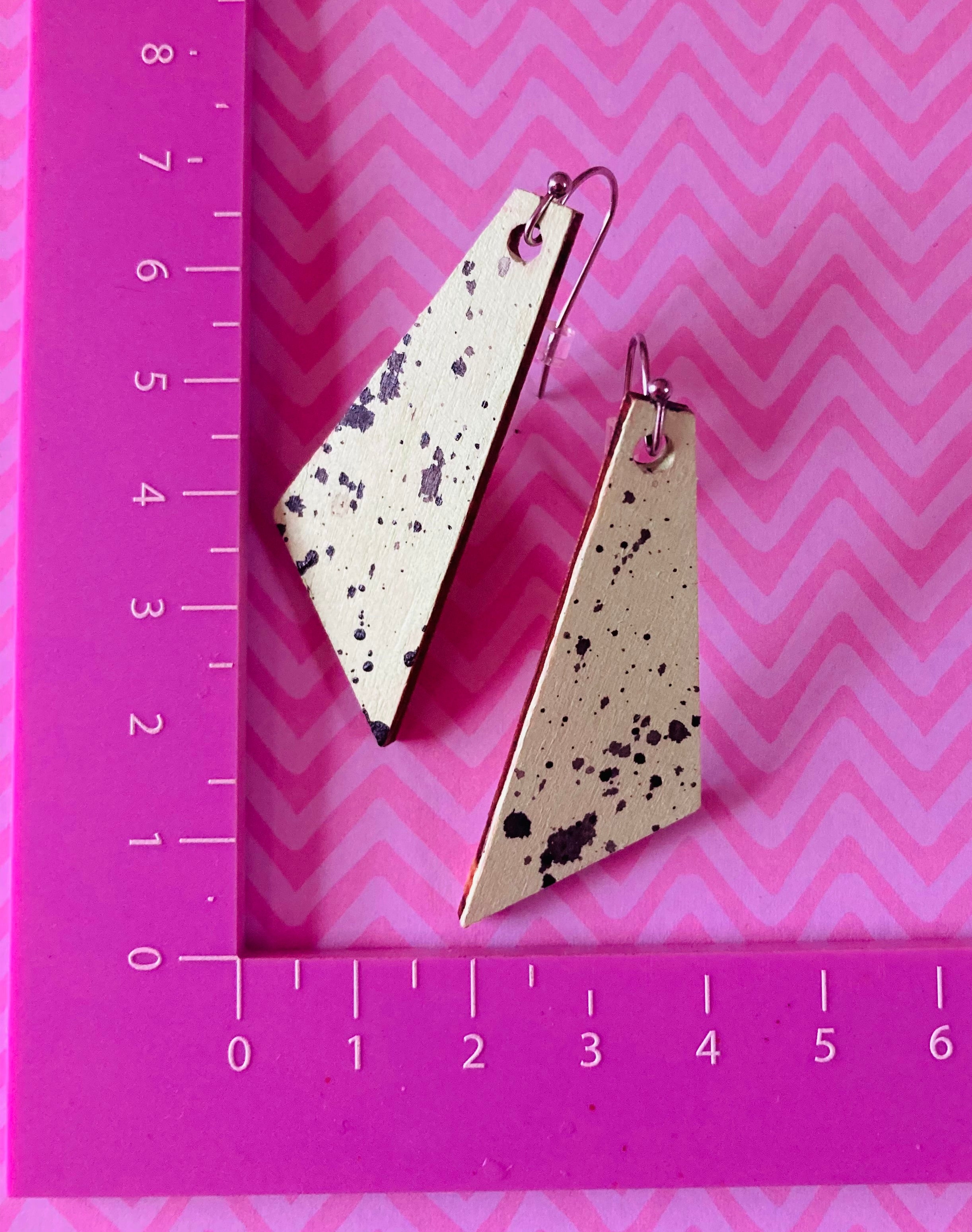 Mint green Handpainted splatter earrings