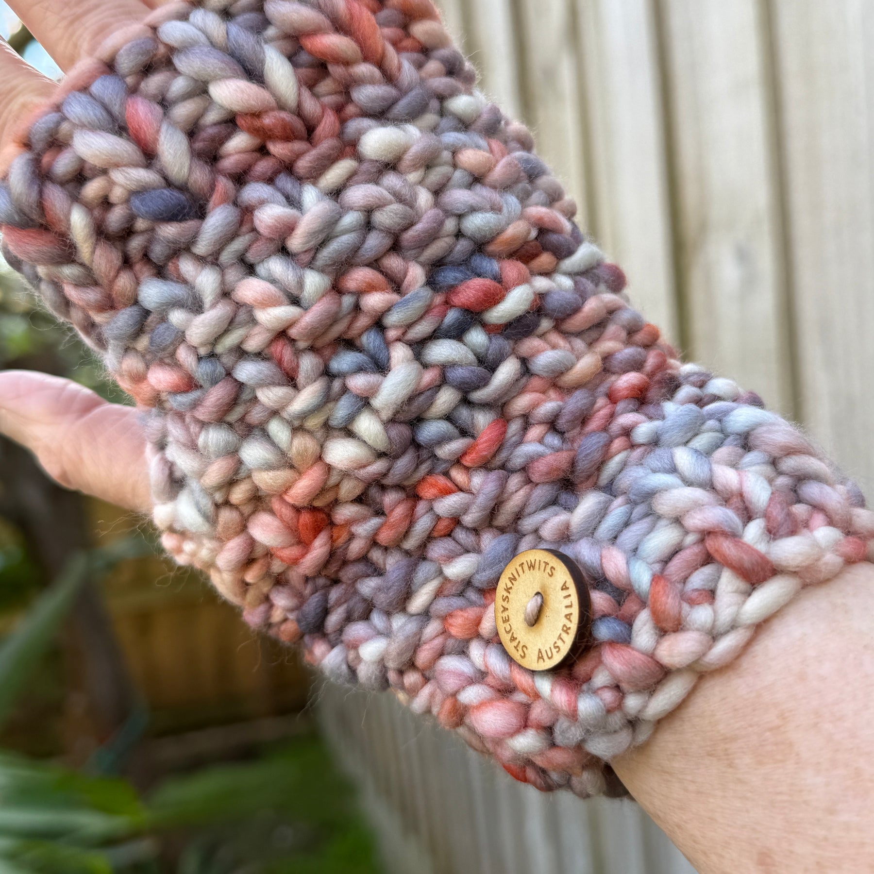Hand Knitted Handwarmers, Merino Fingerless Gloves