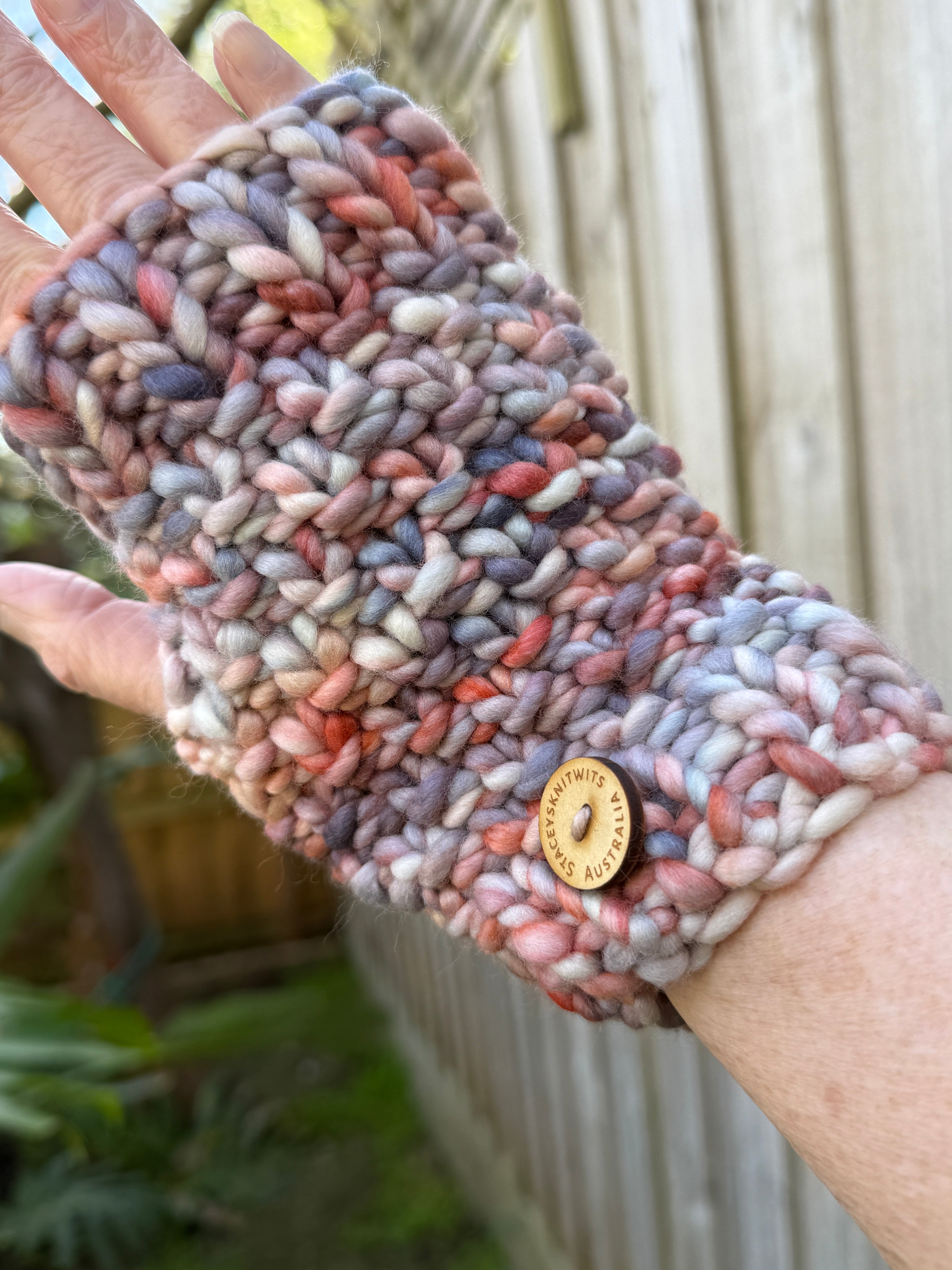 Hand Knitted Handwarmers, Merino Fingerless Gloves