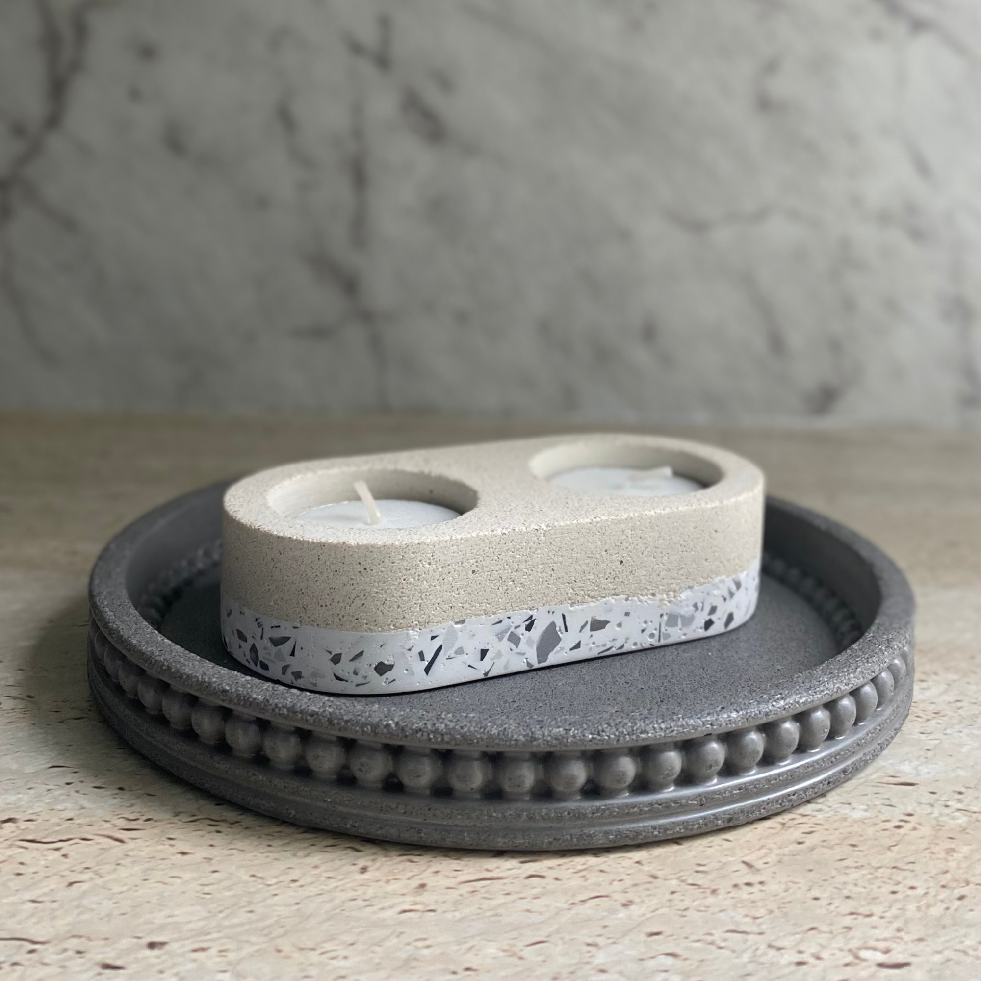 Round Decorative Platter | Textured decor collection