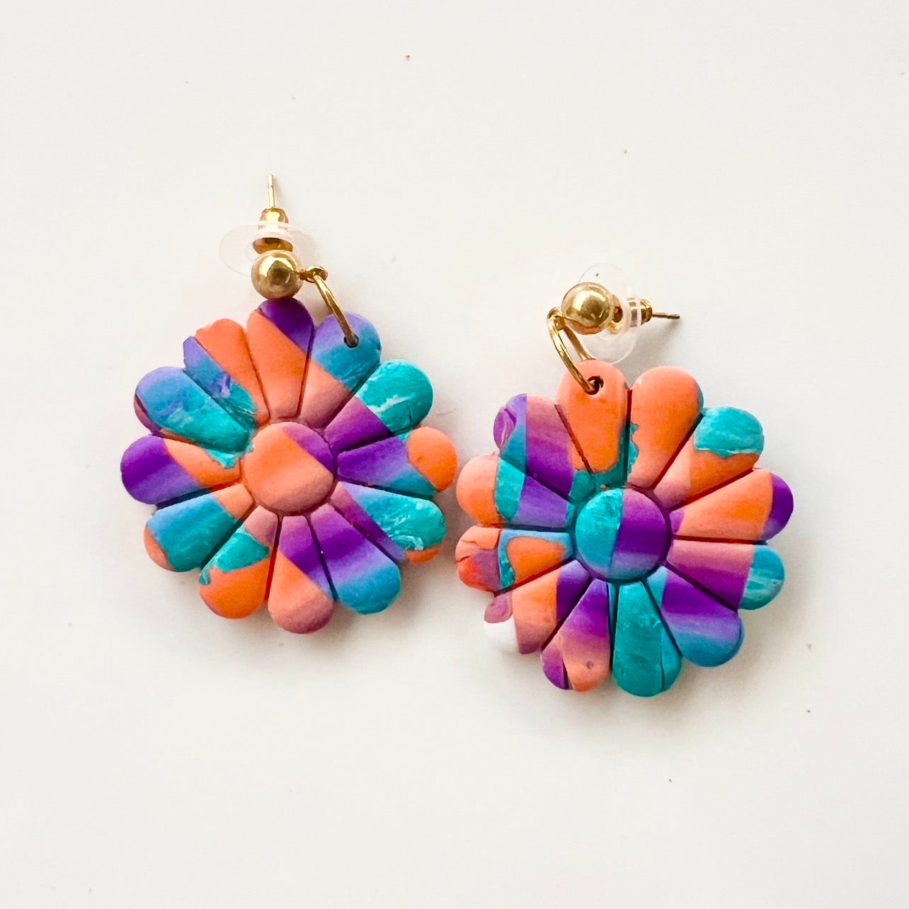 Earrings~Polymer Clay ~Dangles ~Colourful