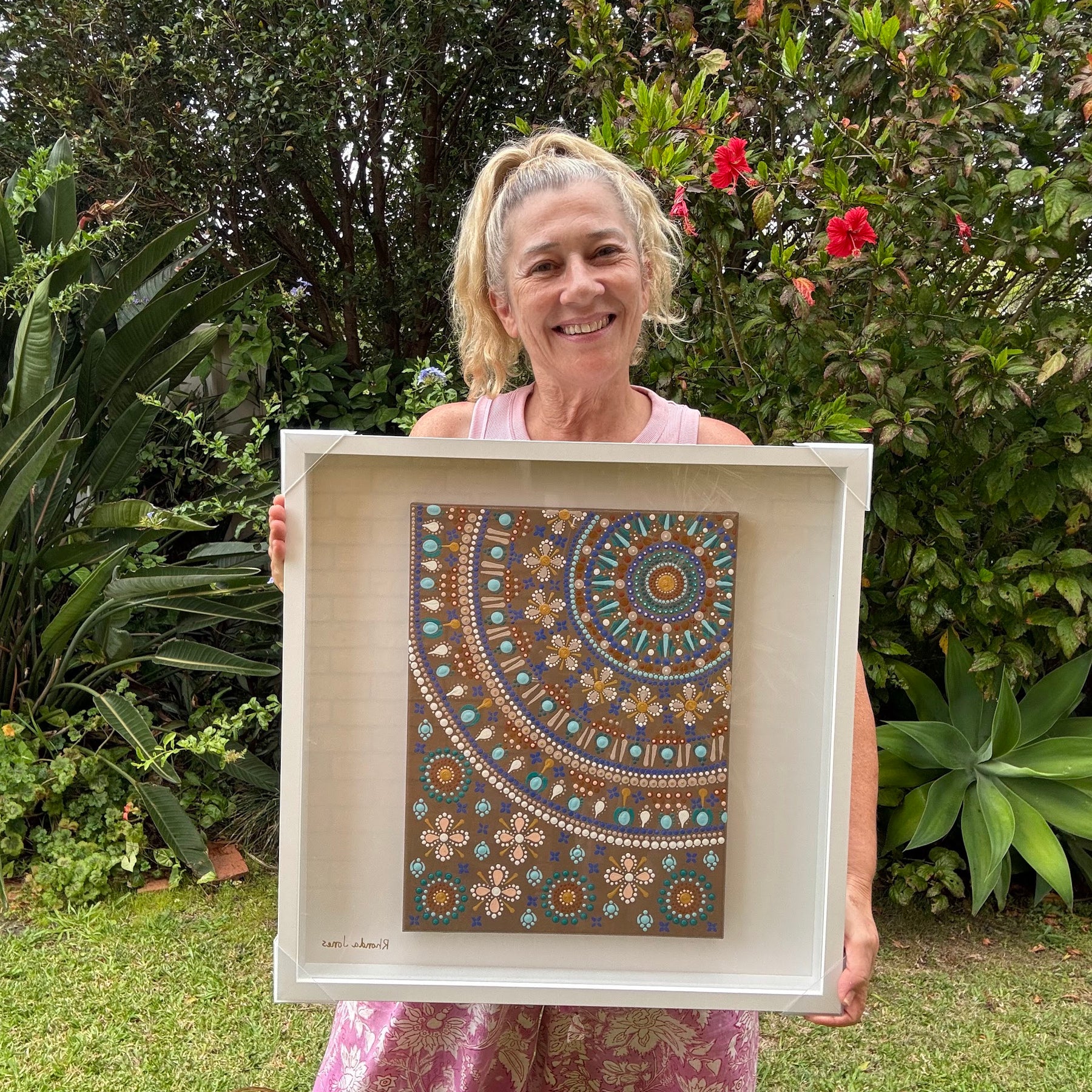 Earthbound Acrylic Hand-dotted Mandala