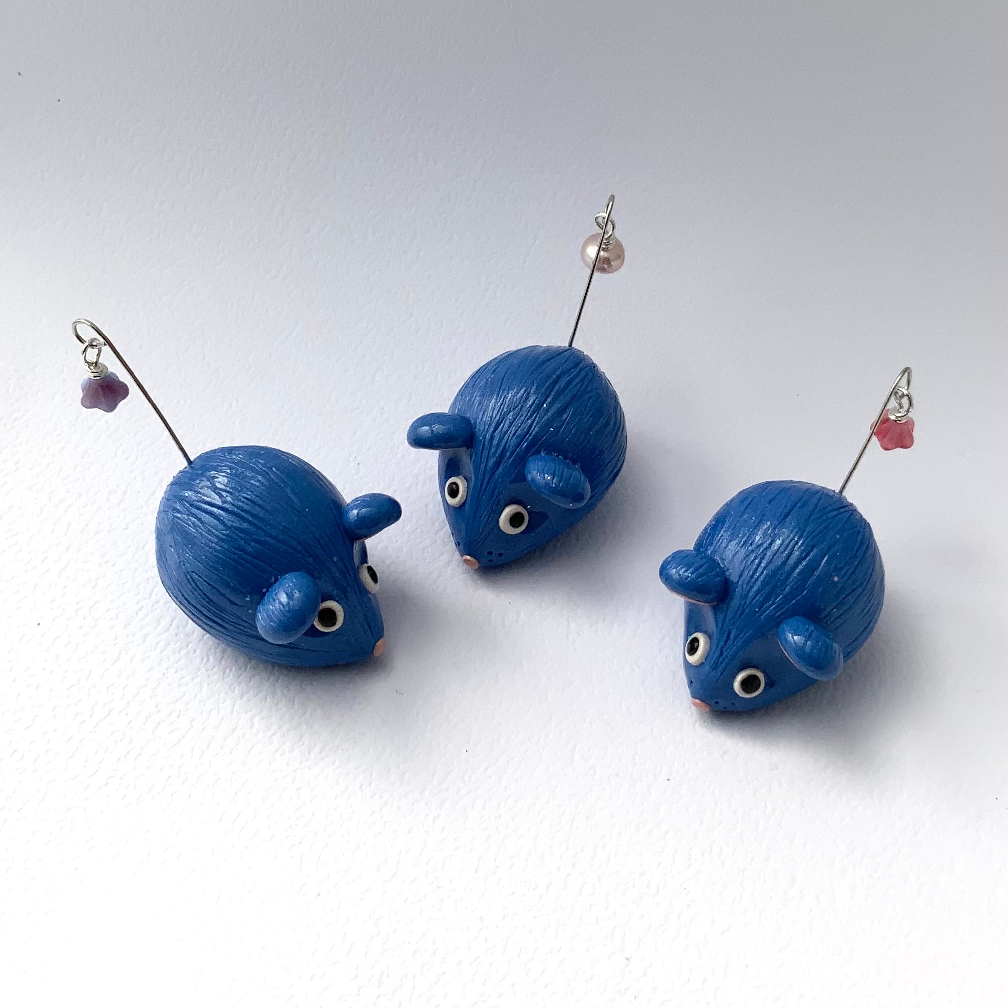 MOUSEMATES TRIO | Sweet Whimsical Handmade Polymer Clay Mice