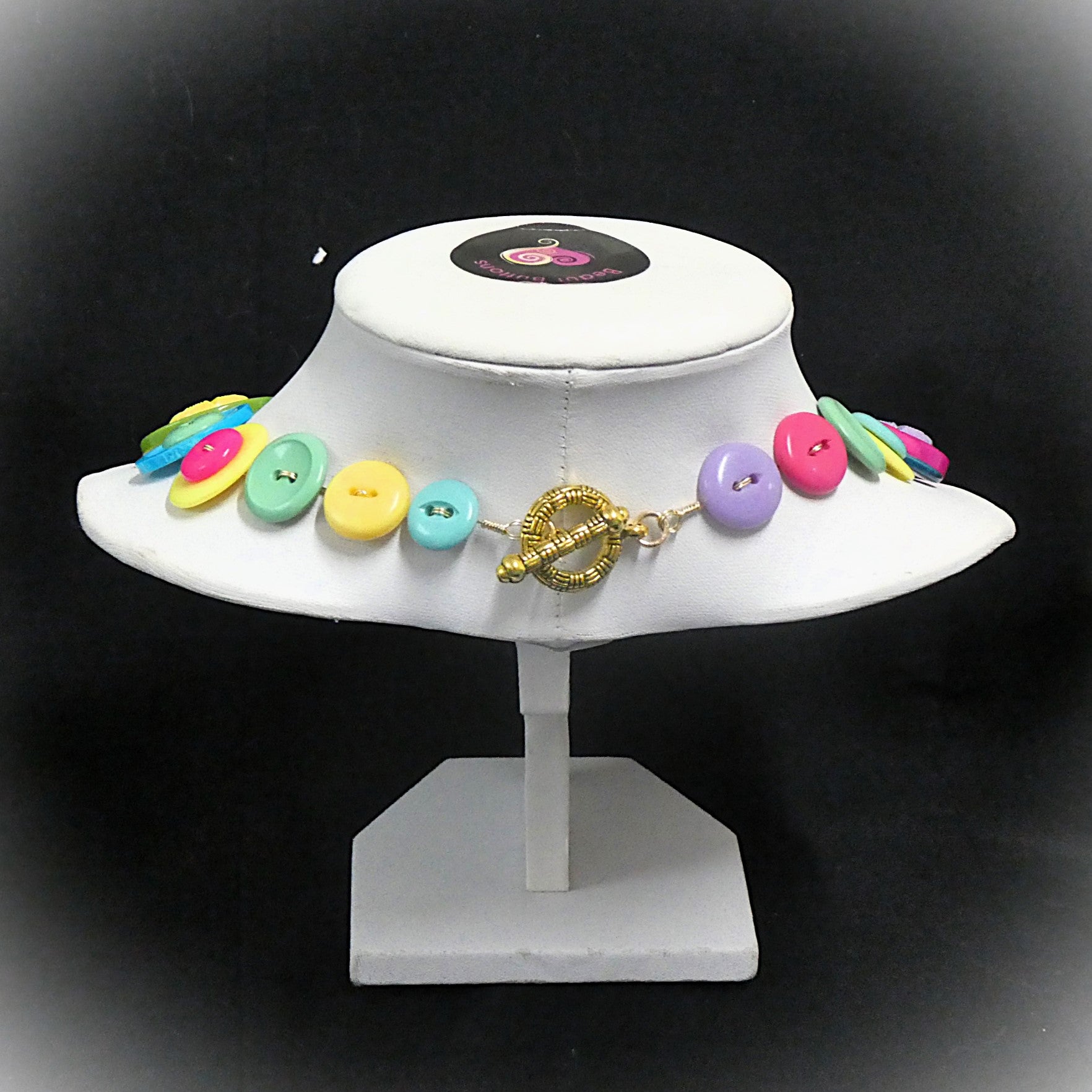 Button necklace - Carousel Colours