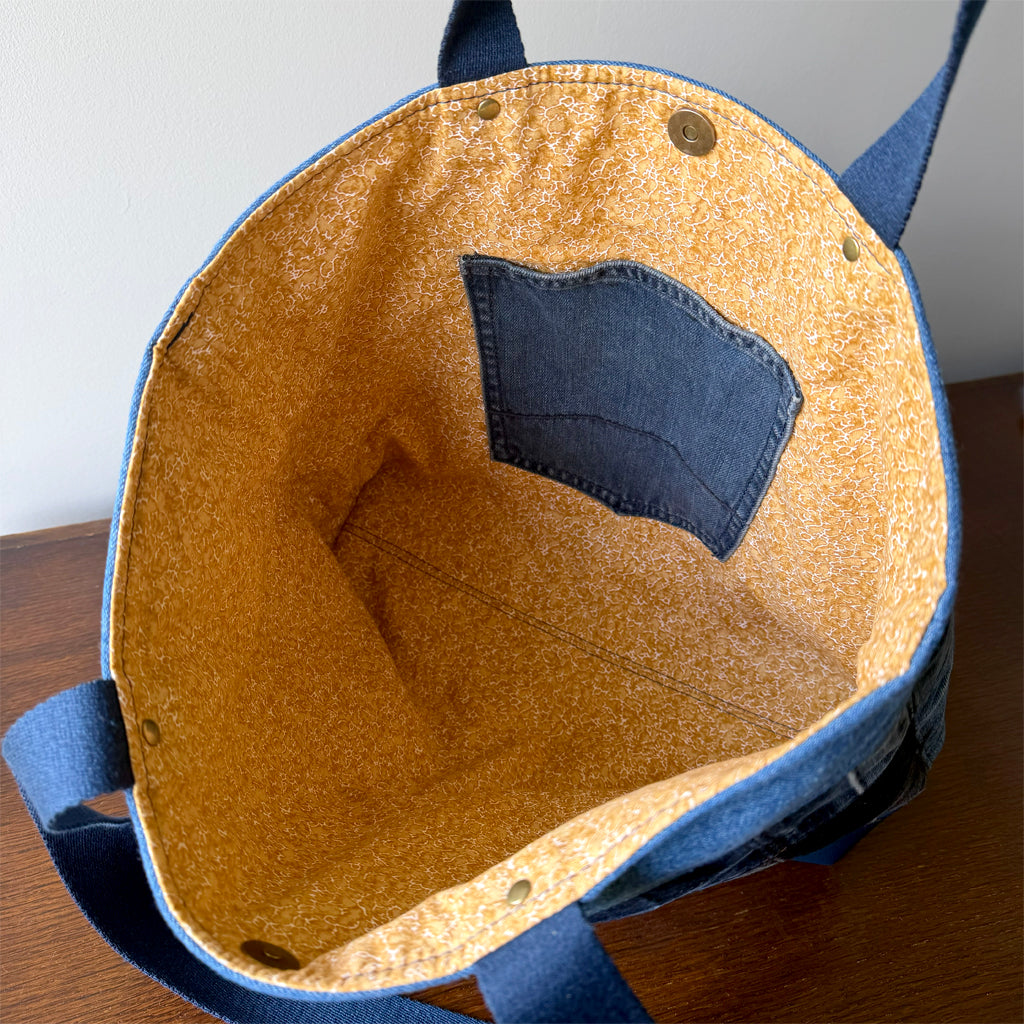 Large Patchwork Tote Bag | Upcycled Denim | Handmade