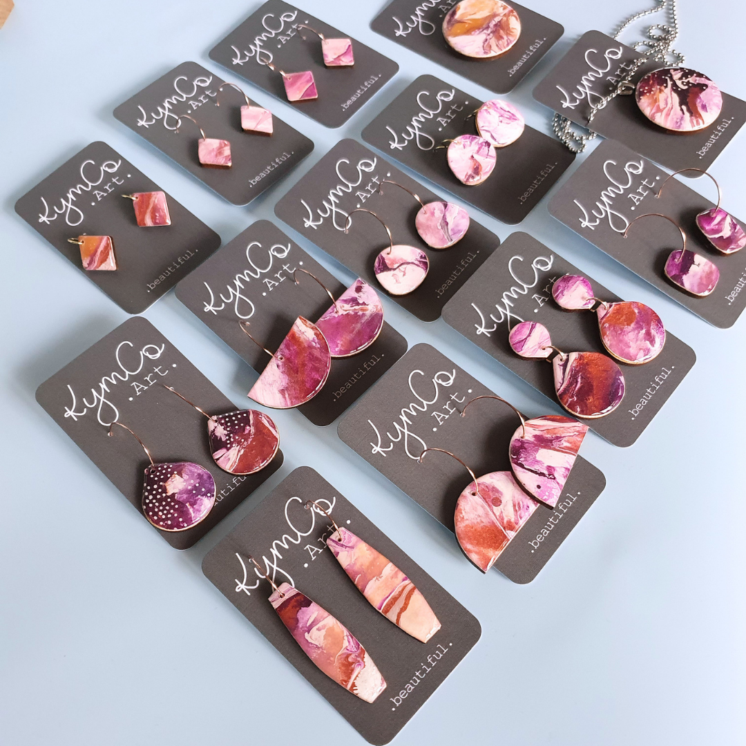The Mulberry Skies Collection | Art earrings | Medium & Large Dangles | Brooch | Pendant