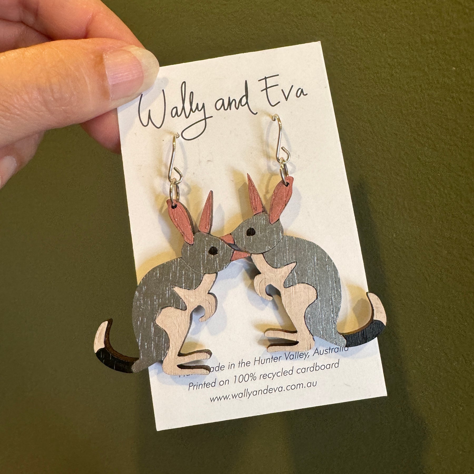 Bilby Hand Painted Wood Earrings