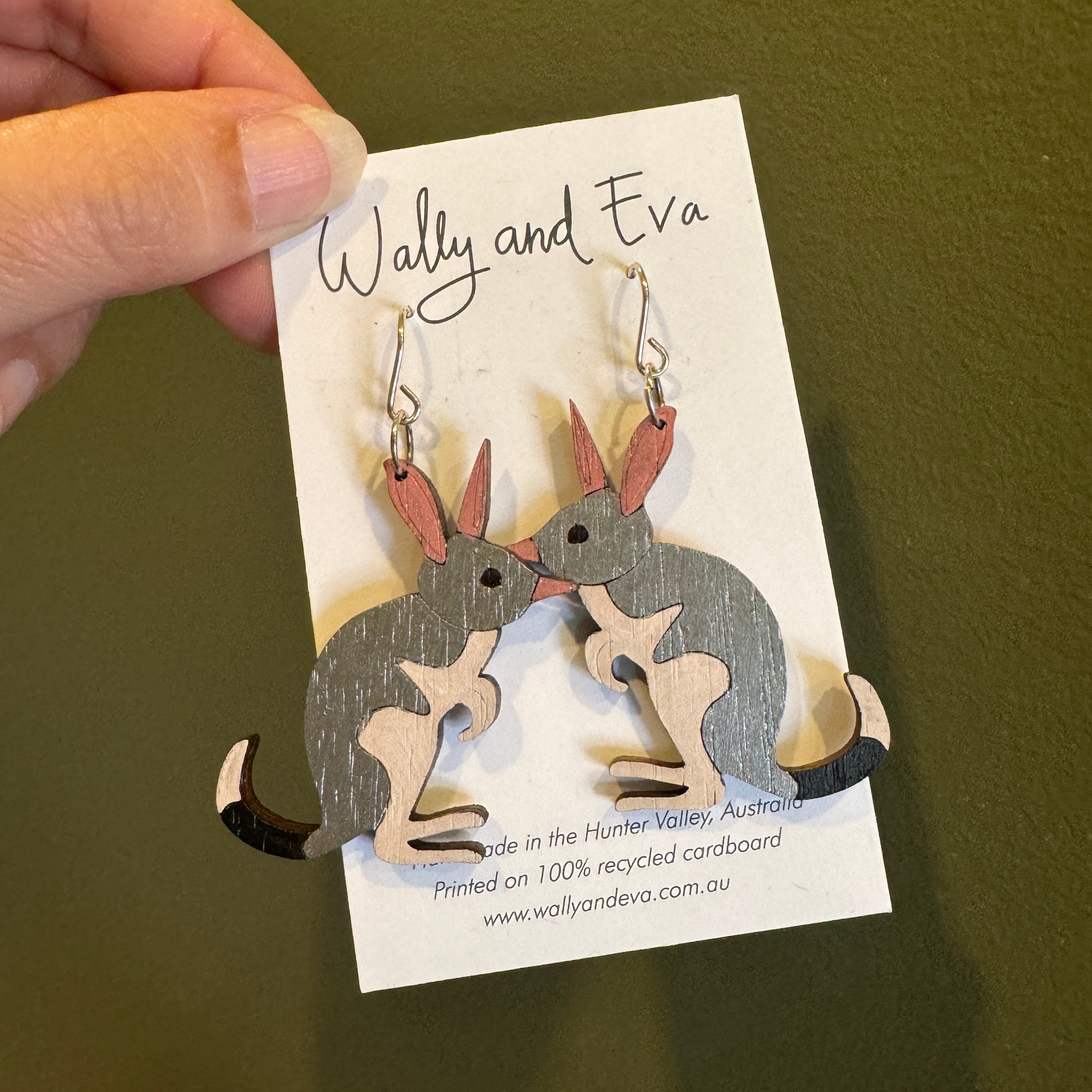 Bilby Hand Painted Wood Earrings