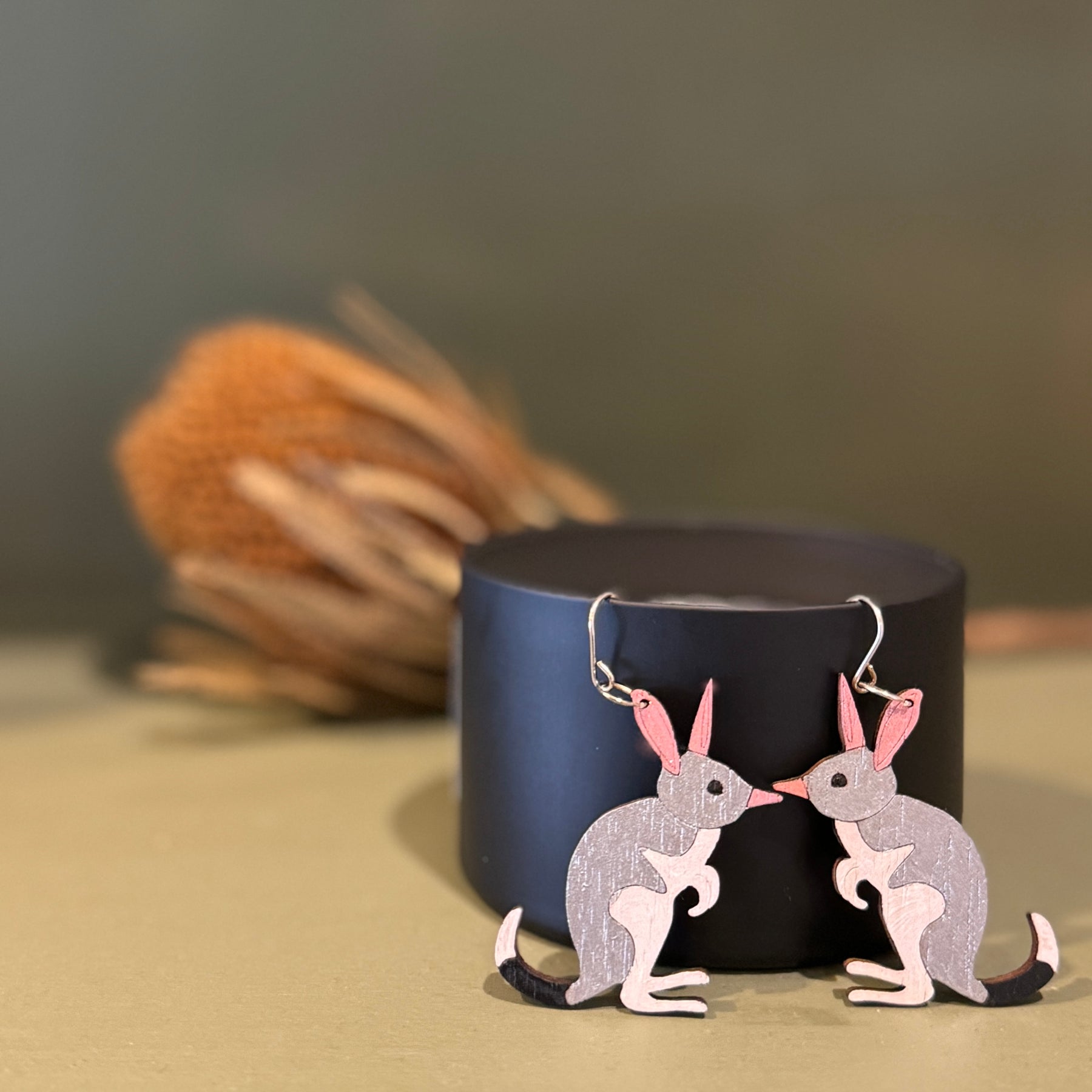 Bilby Hand Painted Wood Earrings
