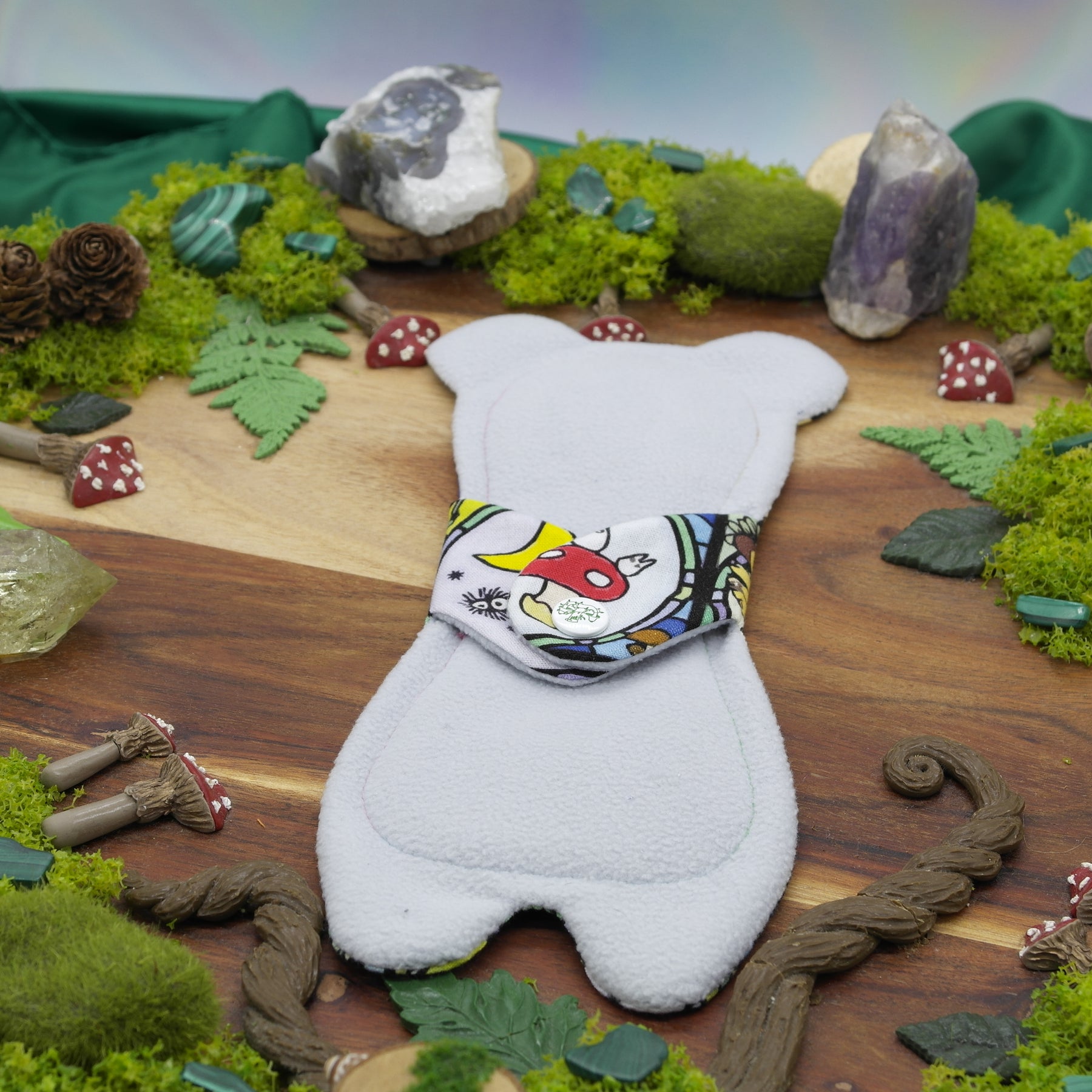 Sustainable reusable cloth pad 8" Moderate - Forest magic bear