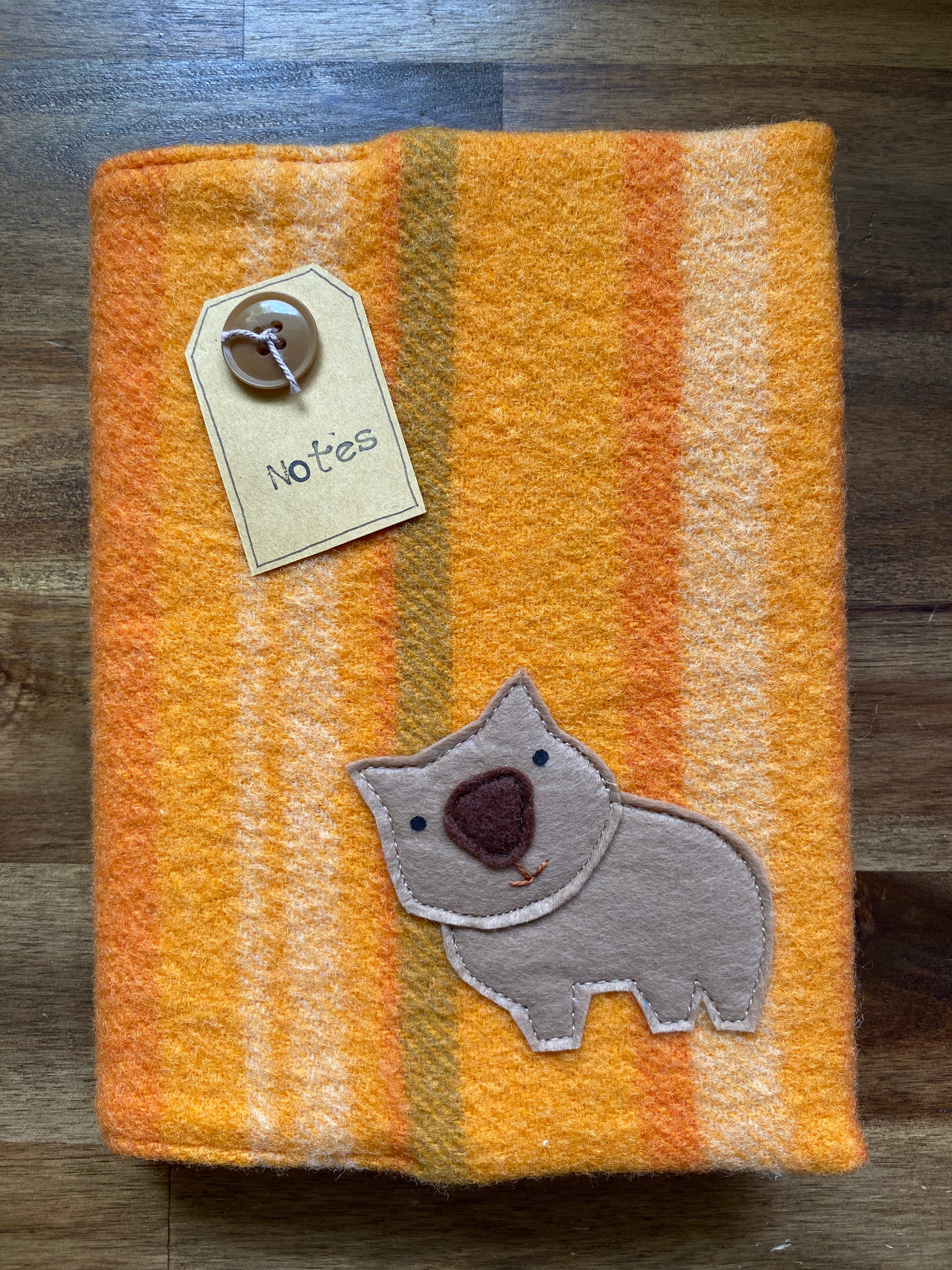 A5 Upcycled Notebook Wombat - Orange